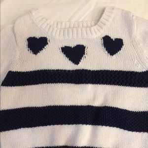 Arizona Jeans 5Y Heart Sweater Navy White